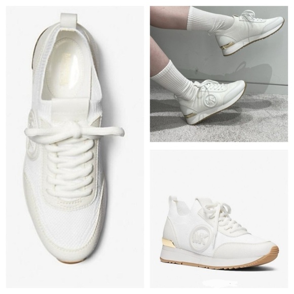 Michael Kors Shoes - MICHAEL KORS
Jenkins Stretch Knit Trainer In white gold size 8.5